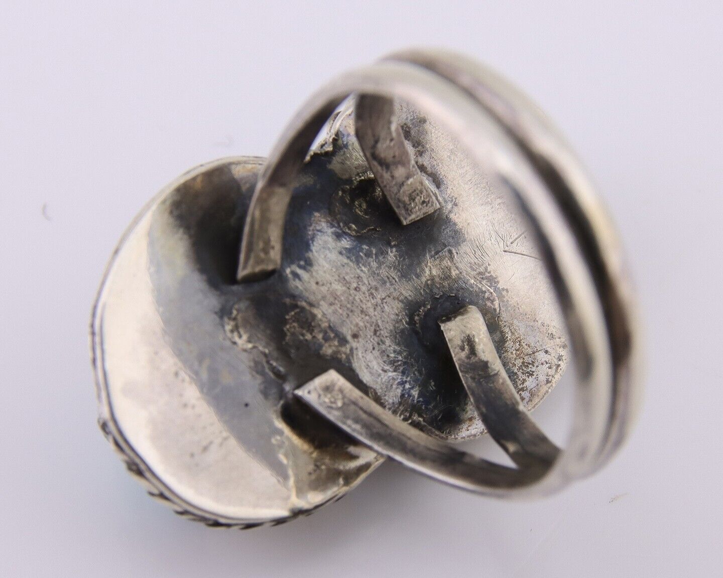 Navajo Ring 925 Silver Natural Blue Turquoise Native American Artist C.80's