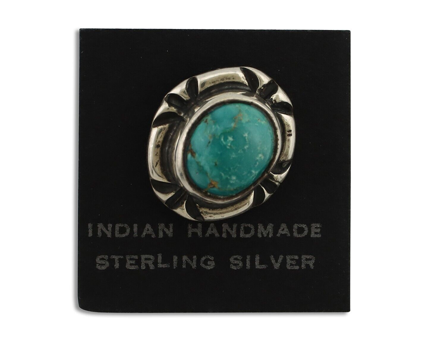 Navajo Tie Tack 925 Silver Natural Mined Turquoise Native American Artist C.80's