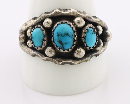 Navajo Ring 925 Silver Turquoise Artist Signed E SkyStone Creations C.80's