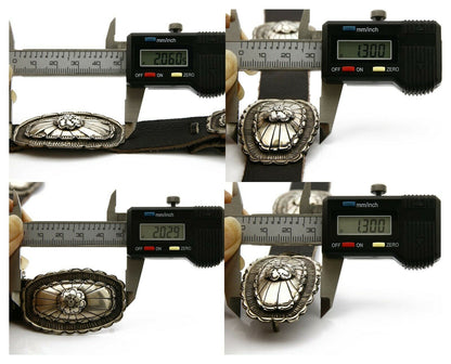 Navajo Concho Belt .925 Silver Handmade Signed Tom Willeto C.1980's