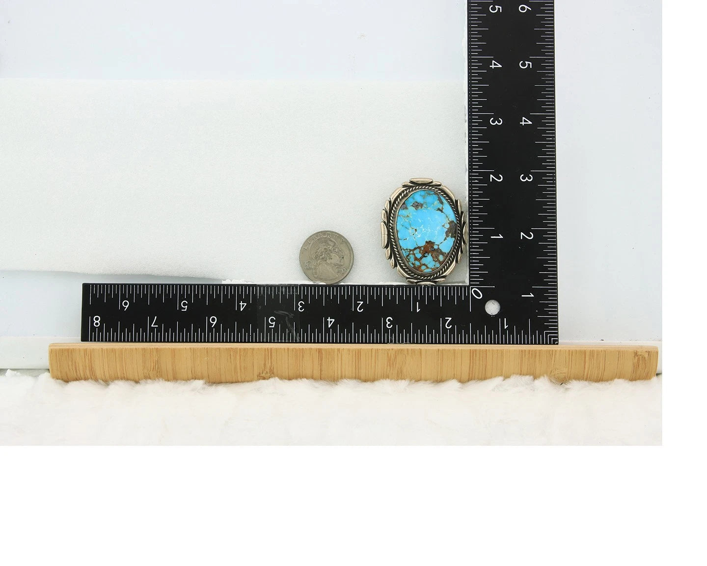Navajo Handmade Pin Sterling Silver Turquoise Vintage Artist Signed M Montoya