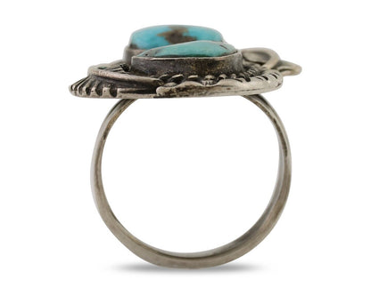 Navajo Handmade Ring 925 Silver Natural Tuquoise Native American Artist C.80's