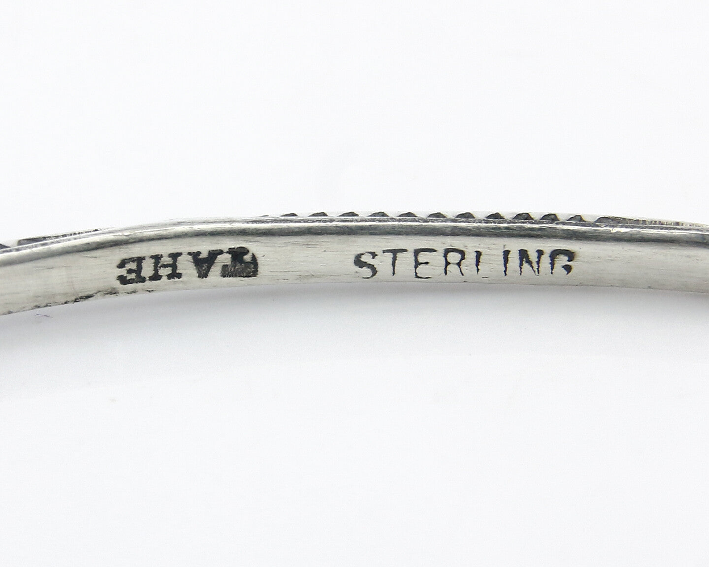 Navajo Bracelet .925 SOLID Silver Handmade Artist Tahe C. 1980's