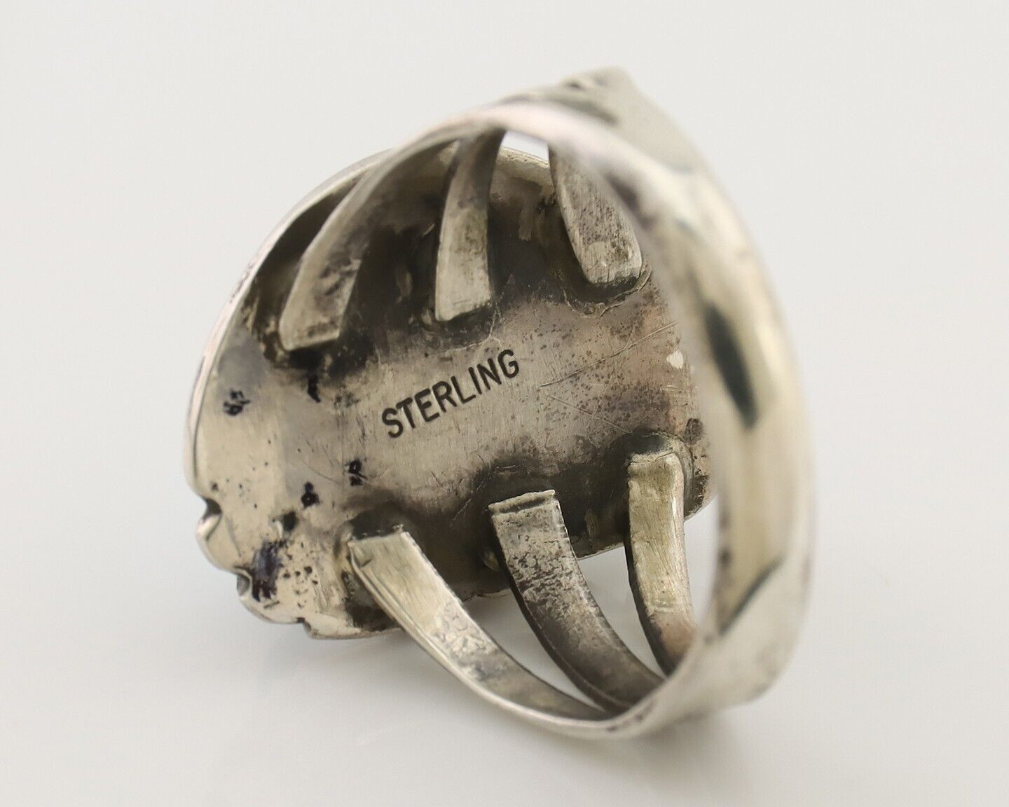 Navajo Ring 925 Silver Sleeping Beauty Turquoise Native American Artist C.80's