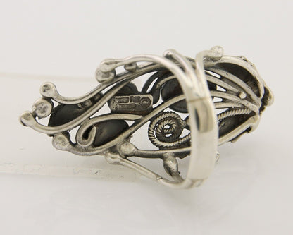 Navajo Ring 925 Silver Natural Gaspiete Artist Signed Prairie Fire C.80's