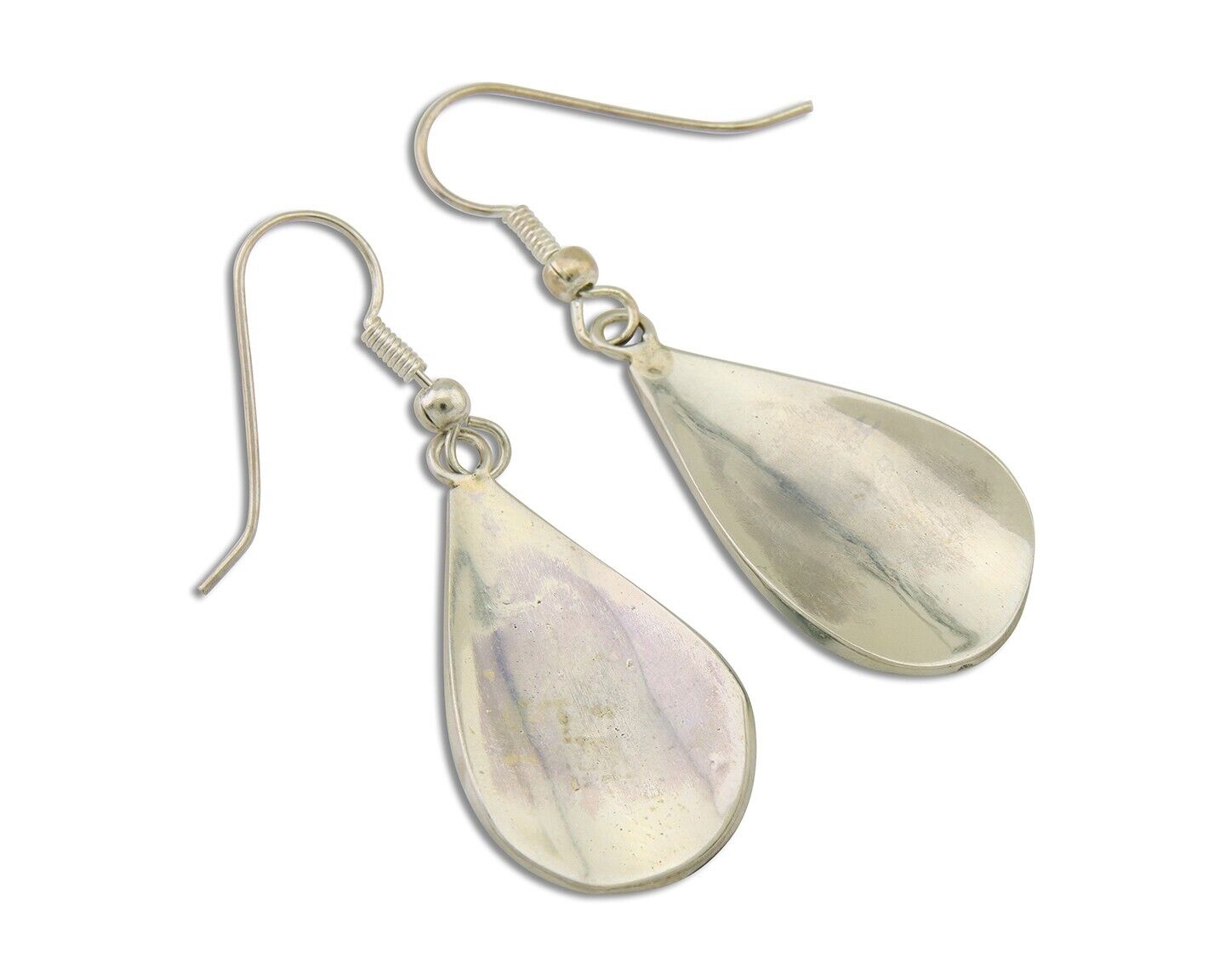 Navajo Kokopelli Earrings 999 Nickel Chip Inlay Turquoise Coral Native American