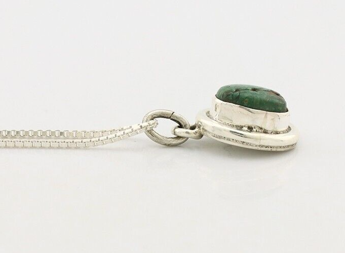 Navajo Necklace 925 Silver Natural Kingman Turquoise Native Artist C.2008