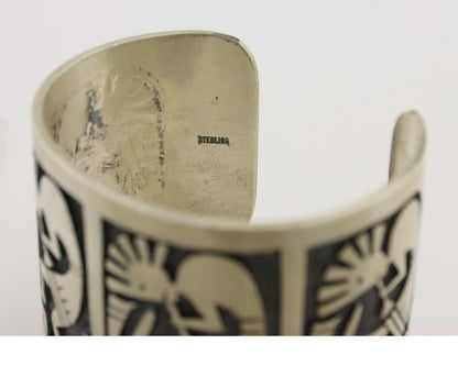 Navajo Kokopelli Bracelet 925 Silver Native American Artist Handmade C.80's