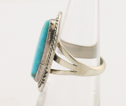 Navajo Ring 925 Silver Blue Turquoise Native Artist Signed M Begay C.80's