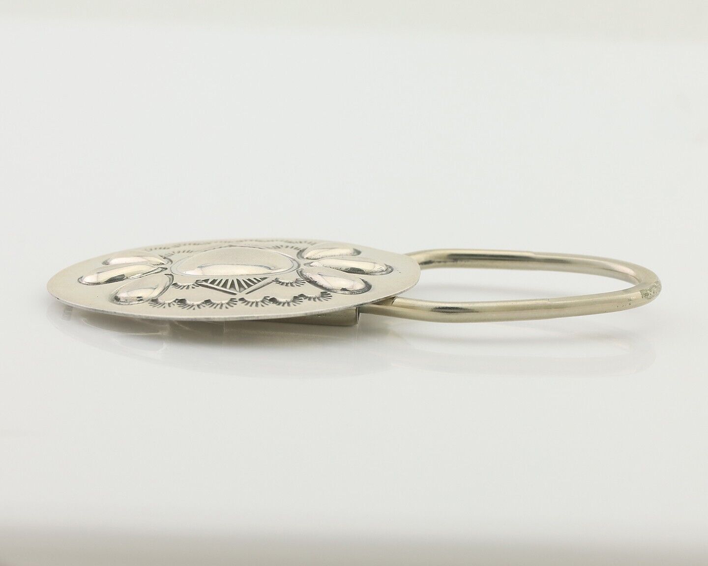 Navajo Hand Stamped Key Chain .925 Silver Handmade Native American Artist C.80's