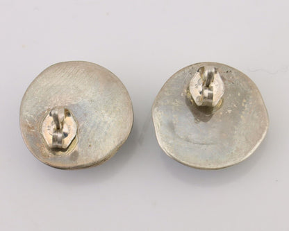 Navajo Earrings 925 Silver Natural Blue Turquoise Native American Artist C.80s