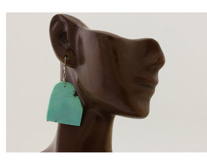 Santo Domingo Earrings 925 Silver Natural Turquoise Native Artist C.80's