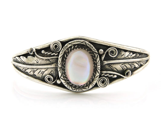 Navajo Cuff Bracelet Sterling Silver Authentic Pink Muscle Native Artist