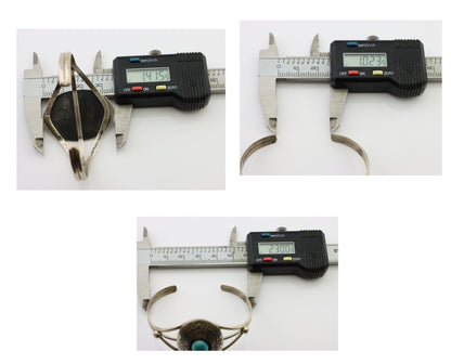 Navajo Bracelet 925 Silver Sleeping Beauty Turquoise Signed IHMJ C.80's