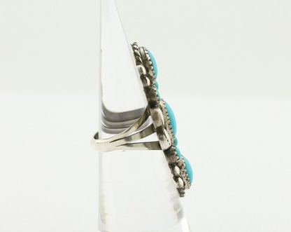 Navajo Ring 925 Silver Blue Turquoise Artist Signed M Charlie C.80's
