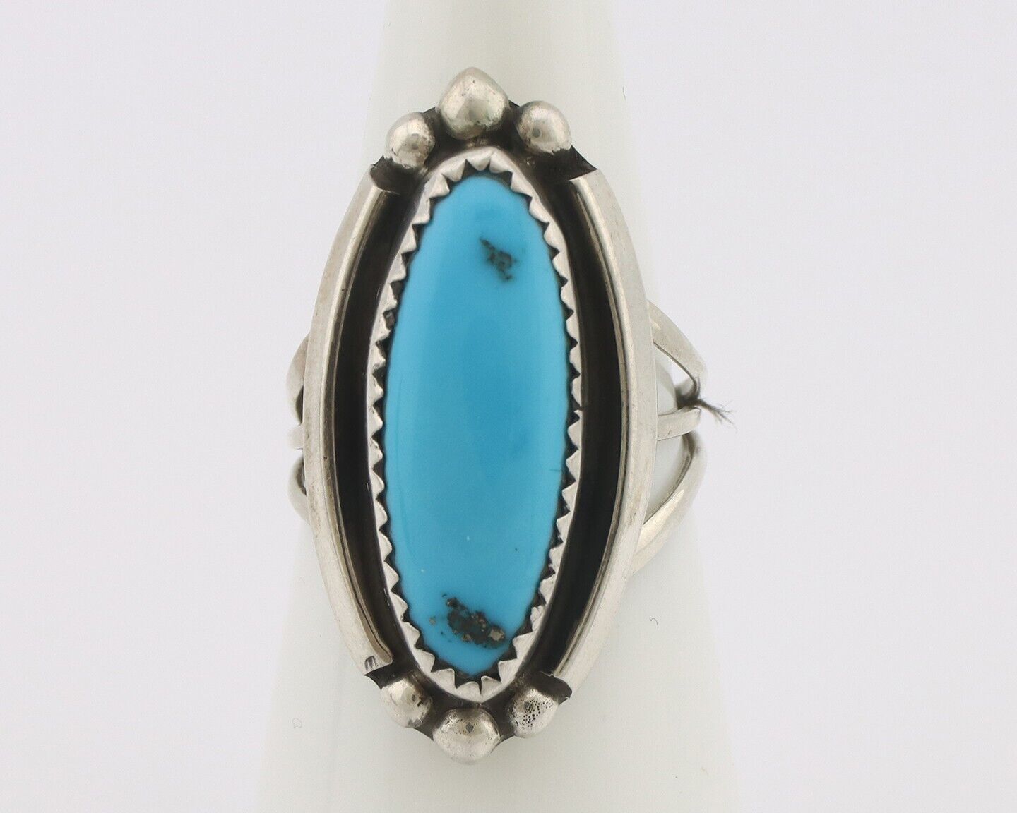 Navajo Ring 925 Silver Sleeping Beauty Turquoise Native American C.80's