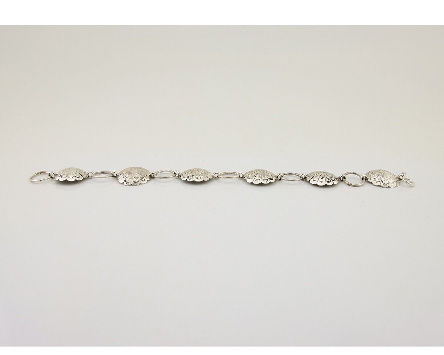 Navajo Hamdmade Concho Bracelet 925 Silver Native American Artist Signed C.80's
