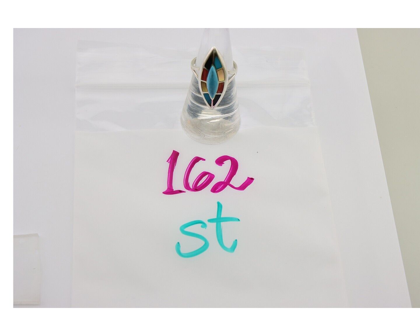 Navajo Ring 925 Silver Turquoise Shell Onyx Spiney Oyster Native Artist C80's