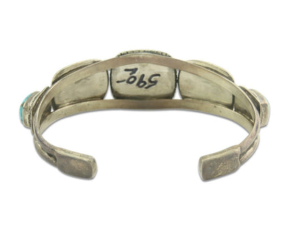 Navajo Bracelet 925 Silver Turquoise Cuff Artist Signed M C.80's