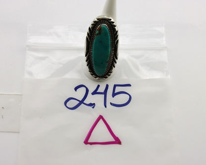 Navajo Ring 925 Silver Natural Mined Turquoise Signed Phillip Zachary C.80s