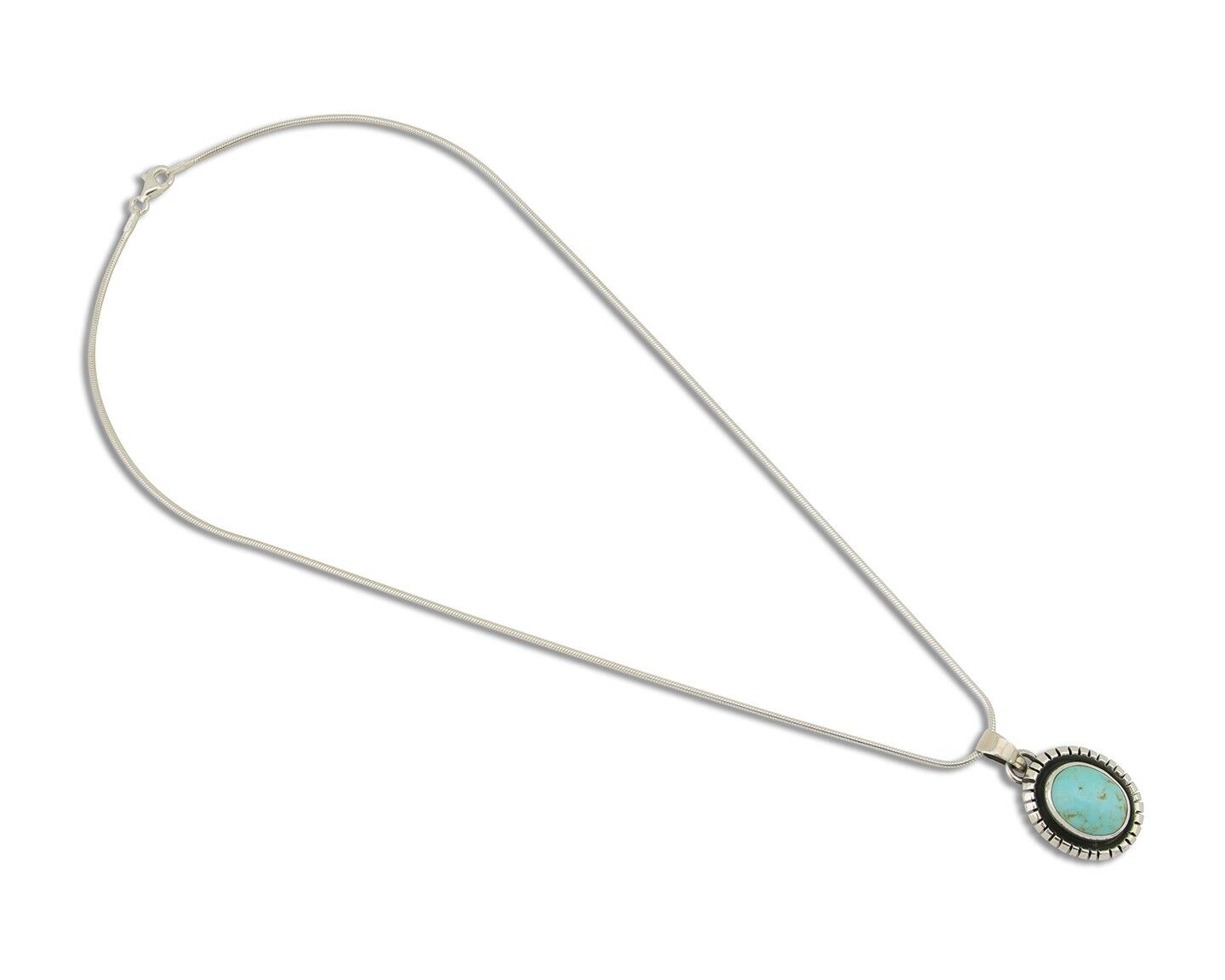 Navajo Necklace 925 Silver Natural Turquoise Native American Artist C.80's