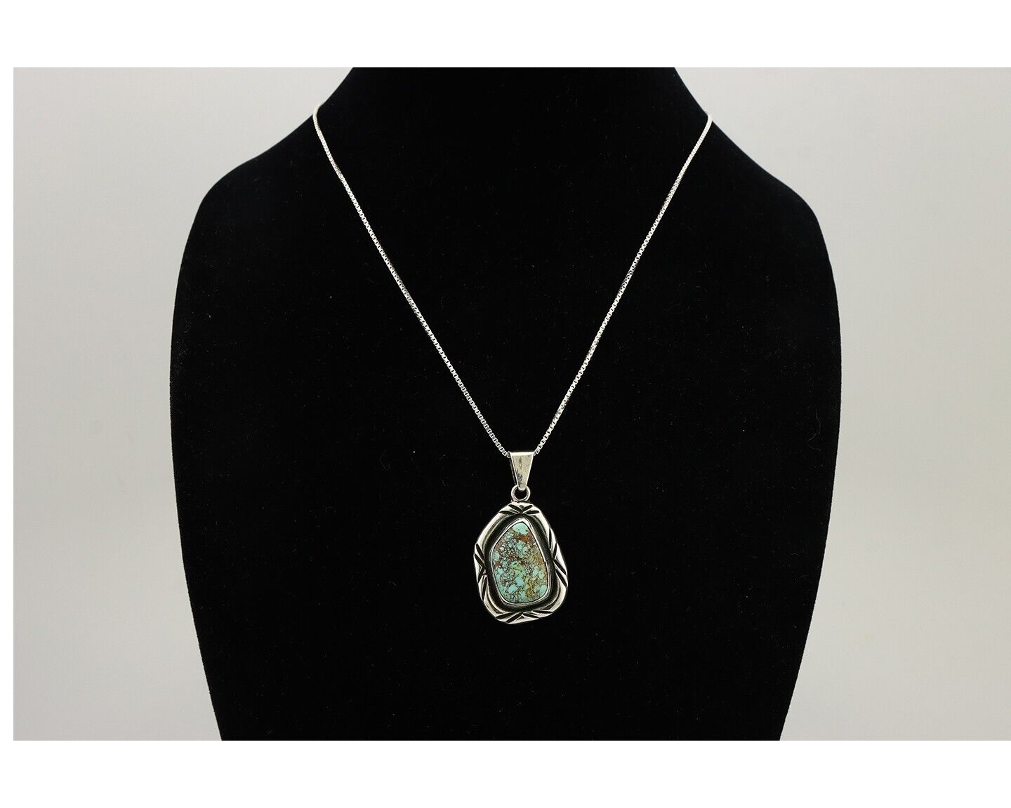 Navajo Necklace 925 Silver Spiderweb Turquoise Signed C Montoya C.80's