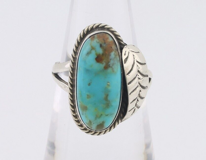 Navajo Ring 925 Silver Blue Gem Turquoise Native American Artist C.80's
