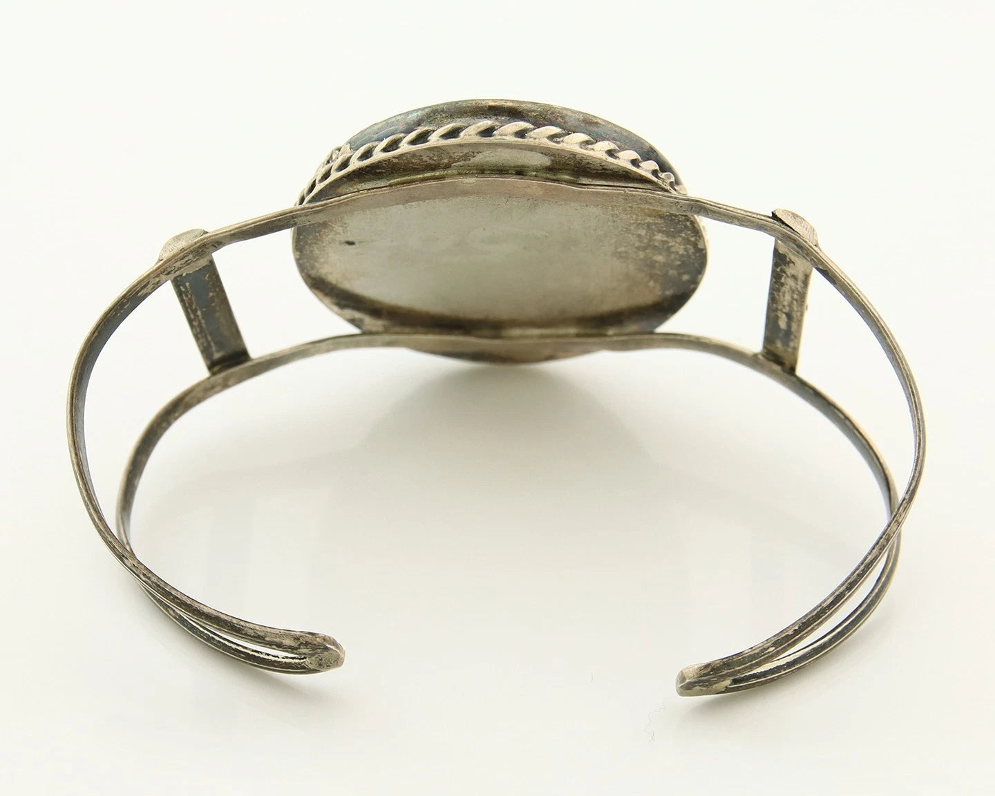 Navajo Cuff Bracelet Sterling Silver MOP Vintage Native Artist Handmade