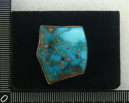 Navajo Ring 925 Sterling Blue Bisbee Turquoise Native Artist C.80's