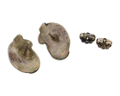 Navajo Earrings 925 Silver Natural Turquoise Native American Artist C.80's