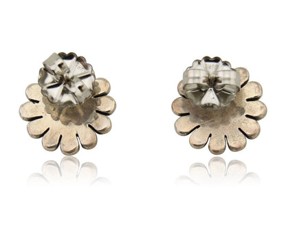 Navajo Tiwa Sun Earrings 925 Silver Native American Artist C.80's