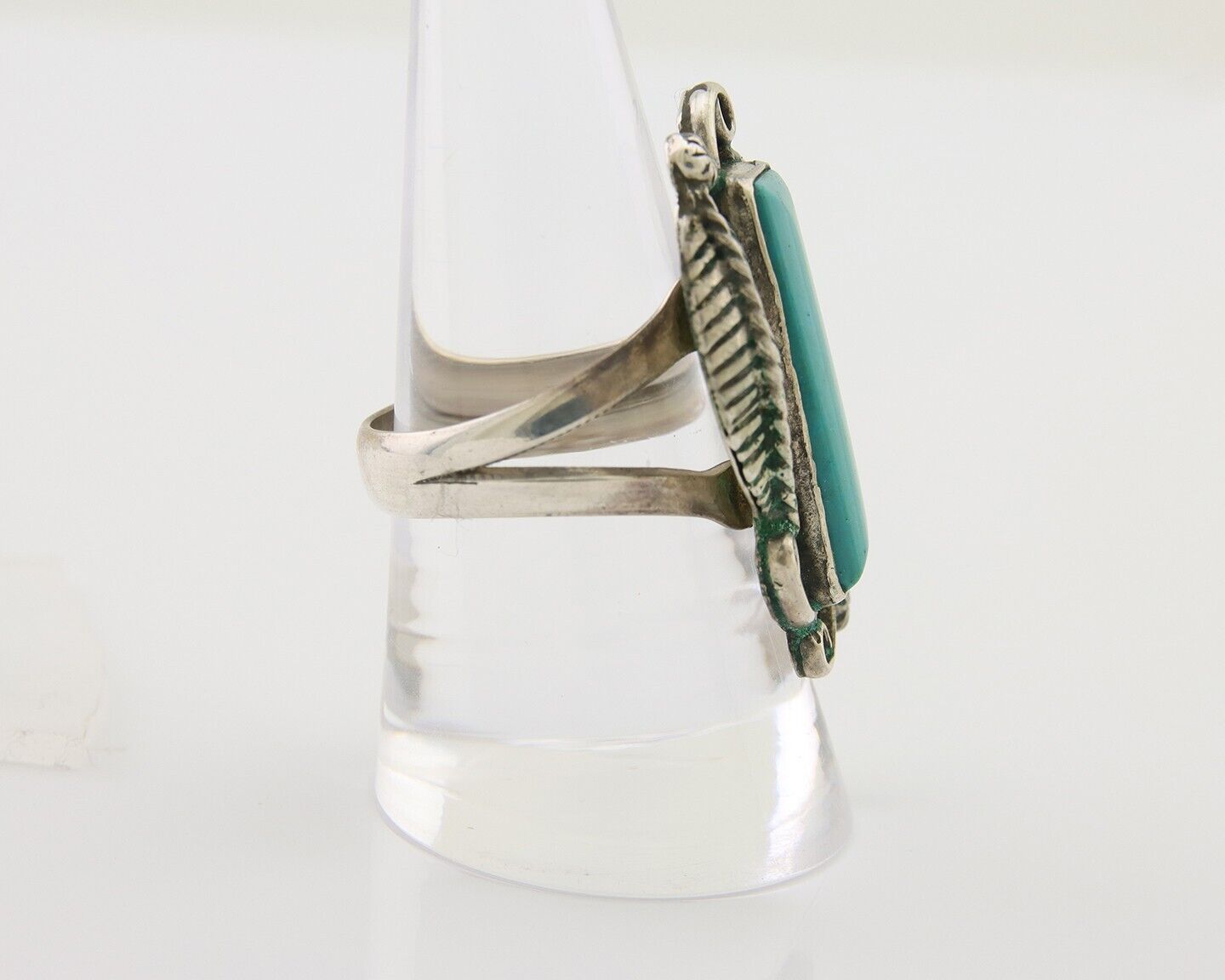 Navajo Handmade Ring 925 Silver Natural Turquoise Native Artist C.80's