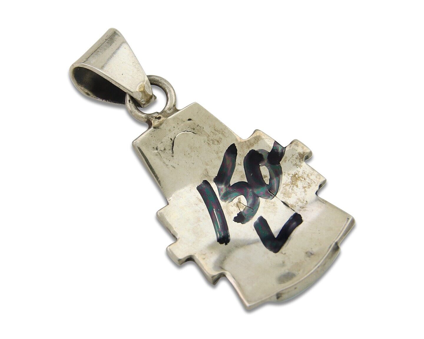 Navajo Pendant 925 Silver Natural Gemstone Handmade Native American Artist C80s