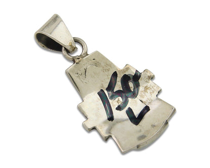 Navajo Pendant 925 Silver Natural Gemstone Handmade Native American Artist C80s