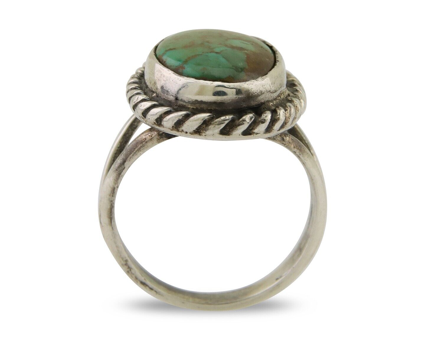 Navajo Ring 925 Sterling Silver Natural Turquoise Native American Artist C.80's