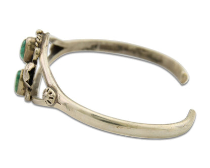 Navajo Bracelet 925 Silver Cuff Turquoise Handmade Native Artist C.80's