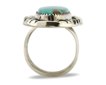 Navajo Ring 925 Silver Natural Mined Turquoise Signed Phillip Zachary C.80s