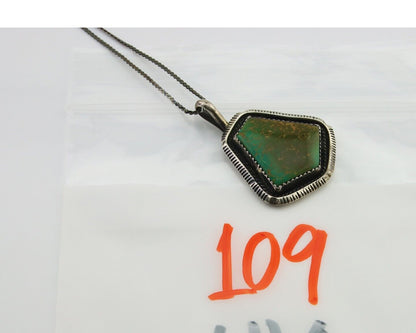 Navajo Necklace 925 Silver Royston Turquoise Artist Signed MN C.80's