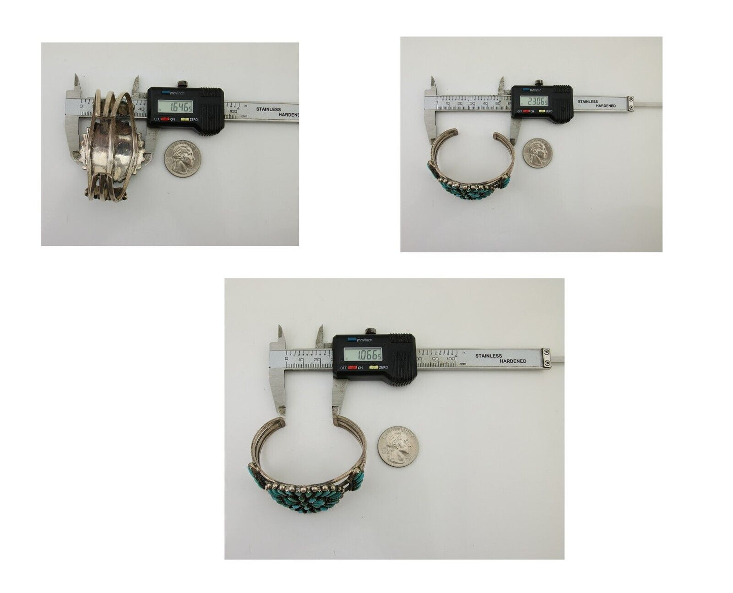 Navajo Bracelet 925 Silver Natural Blue Turquoise Native American Artist C.80's