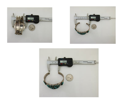 Navajo Bracelet 925 Silver Natural Blue Turquoise Native American Artist C.80's