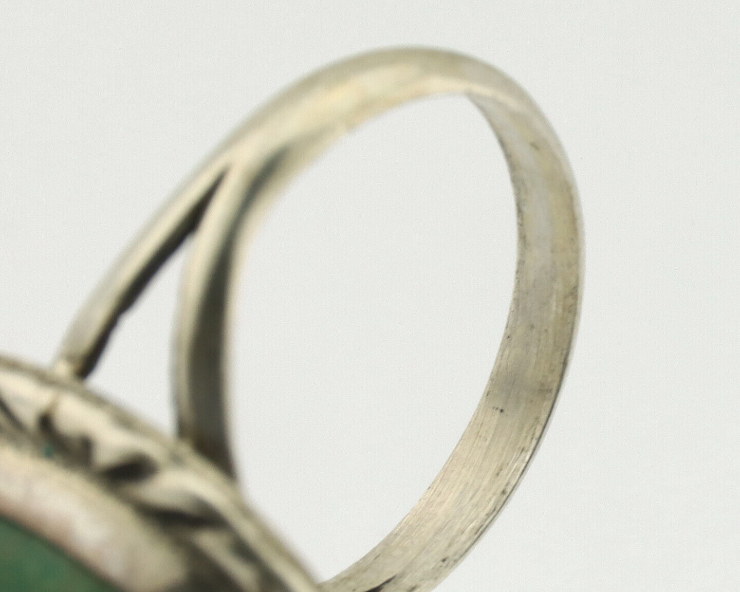 Navajo Ring .925 Silver Natural Turquoise Artist Signed Native American C.80's