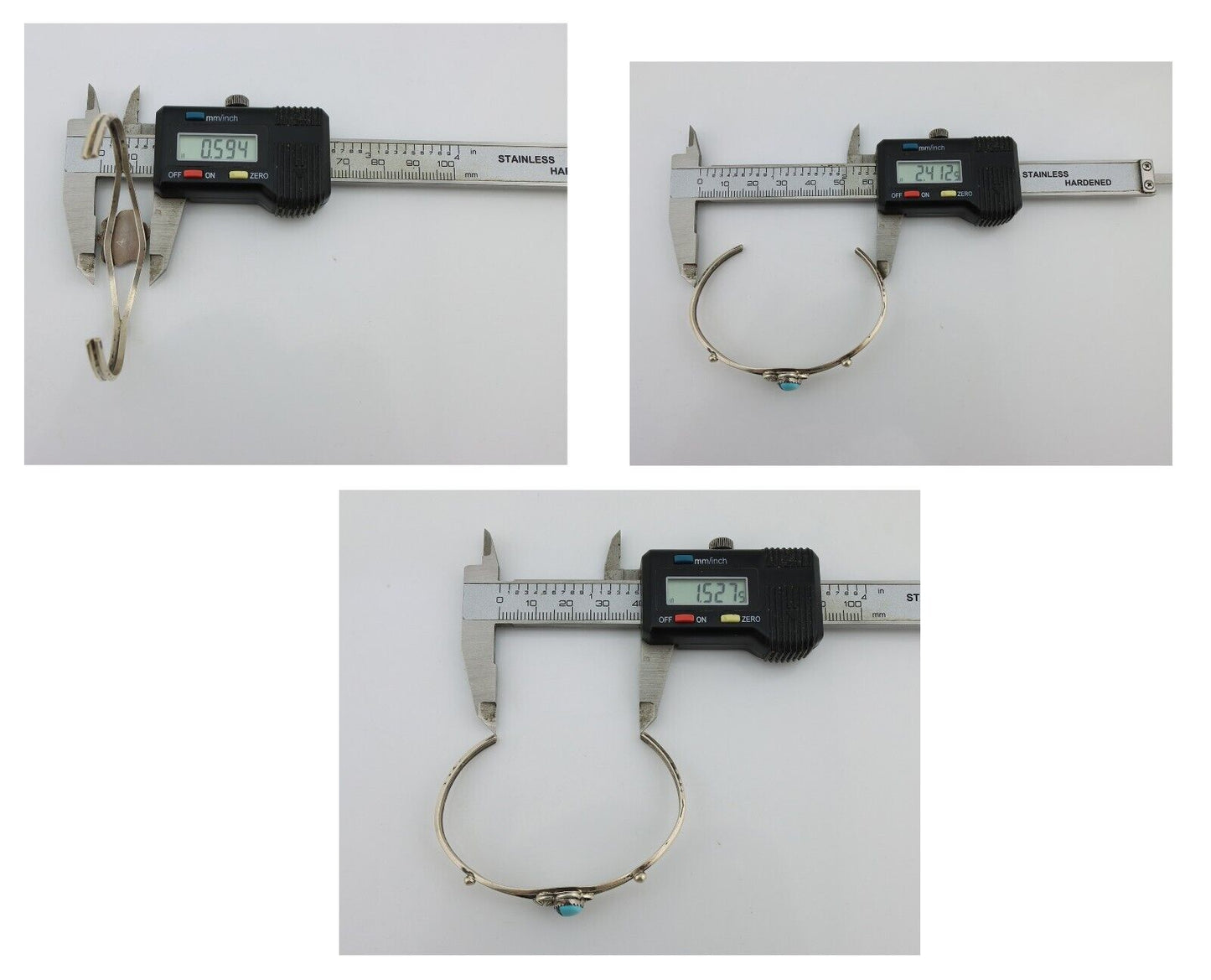 Navajo Bracelet 925 Silver Sleeping Beauty Turquoise Native American Artist C80s