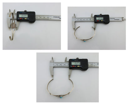 Navajo Bracelet 925 Silver Sleeping Beauty Turquoise Native American Artist C80s