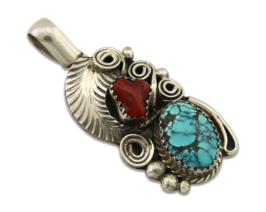 Navajo Necklace 925 Silver Spiderweb Turquoise Artist Signed Justin Morris C80s