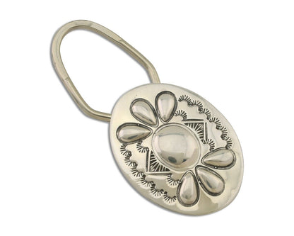 Navajo Hand Stamped Key Chain .925 Silver Handmade Native American Artist C.80's