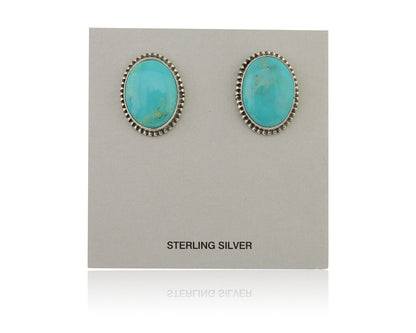 Navajo Dangle Earrings 925 Silver Blue Turquoise Signed Melissa Yazzie C.80's