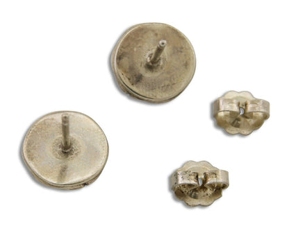 Navajo Snake Eye Earrings 925 Silver Blue Turquoise Native American Artist C.80s