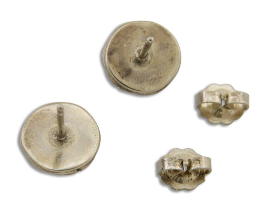 Navajo Snake Eye Earrings 925 Silver Blue Turquoise Native American Artist C.80s