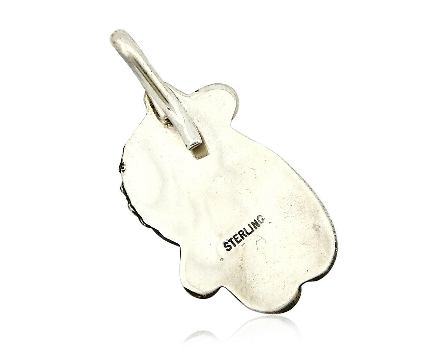 Navajo Josephine Rojas Natural Mined Fire Agate .925 Silver Handmade Pendant