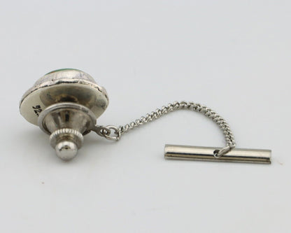 Navajo Tie Tack 925 Silver Natural Mined Turquoise Native American Artist C.80's
